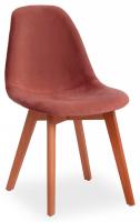 Стул Secret De Maison CINDY SOFT (mod. C1021F1)  / 1 шт. в упаковке вельвет/дерево , 53 х 45 х 81 см , коралловый (HLR 44)/натуральный. Фото №1