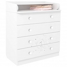 Комод пеленальный Polini kids French 1580 Teddy, белый. Фото №2