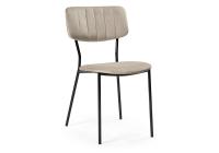 Стул Фиер серо-бежевый / черный глянец