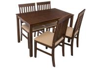 Обеденная группа Luar (стол и 4 стула) espresso / cream. Фото №1