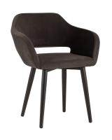 Стул с подлокотниками Саймон велюр темно-коричневый фото Стул с подлокотниками Саймон велюр темно-коричневый. Фото №1