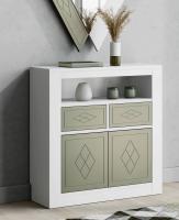 Узкая тумба NORA 3048.1 Blanco mate/Cuerda. Фото №1