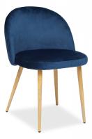 Стул  MELODY (mod. 4997) металл/вельвет, 46 х 47 х 77 х 52 см, темно-синий/натуральное дерево (Поставляется только по 4 шт)