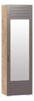 Шкаф для одежды НМ 013.16 Livorno (фасад с зеркалом), Софт Графит (ПВХ), Дуб Бунратти. Фото №1