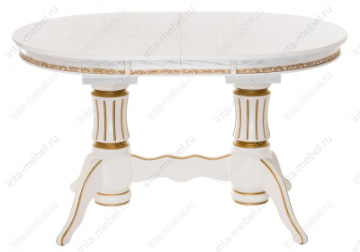 Стол Герцог молочный с золотой патиной фото Стол Герцог молочный с золотой патиной. Фото №3