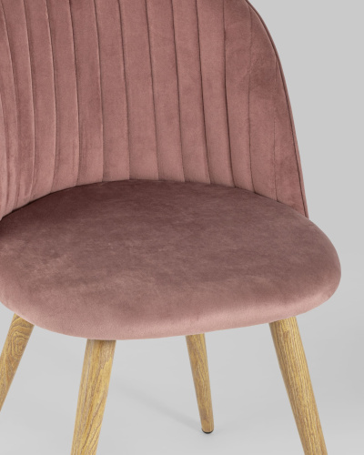 Стул Лион Страйпс велюр розовый. Фото №9