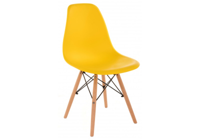 Стул деревянный Eames PC-015 желтый. Фото