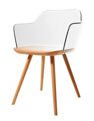 Стул PC-S097 прозрачный/бук. Фото №3