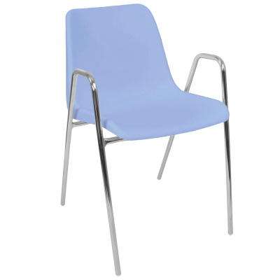 Стул Vicenza-4 высокие ножки с подлокотниками хром. Фото