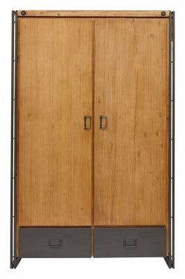 Шкаф Secret De Maison CITY ( mod. CTY B06 ) металл/дерево акация, 140х60х220см, коричневый дым (smoke brown B034). Фото №2