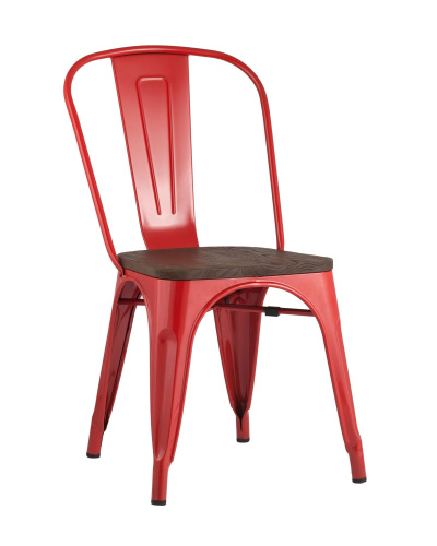 Стул TOLIX WOOD красный глянцевый. Фото №1