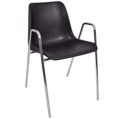 Стул Vicenza-4 высокие ножки с подлокотниками хром. Фото