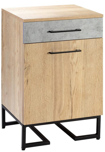 Тумба для обуви с ящиком Loft Дуб натур/Бетон. Фото №1