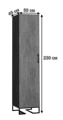 Шкаф одностворчатый Loft 45 см Дуб Табак. Фото №3