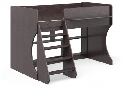 Кровать-чердак Р436 Капризун 2, древесина коричневая светлая дуб. Фото