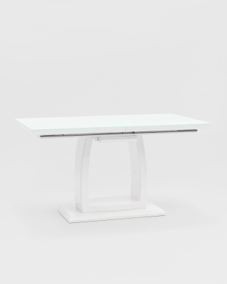 Стол обеденный Орлеан раскладной 140-170*80 глянцевый белый. Фото №3