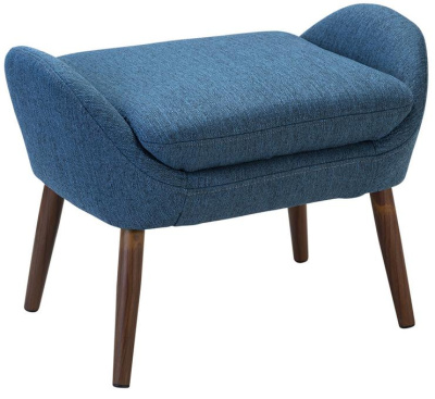 Банкетка-скамейка АРТ ДЕКО велюр синий сталь серебро. Фото №2