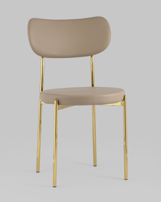 Стул Барбара экокожа бежевая золотые ножки. Фото №3