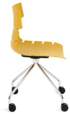 Стул офисный HANSEN (mod. 606-1) пластик/металл, 50х51х81 см, высота до сиденья 45 см, оранжевый/хром (поставляется по 2 шт). Фото №2