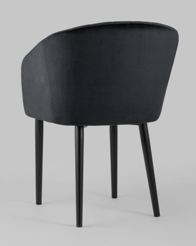 Стул с подлокотниками Нейтон велюр черный. Фото №7