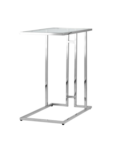 Журнальный столик 50*32 БОСТОН прозрачное стекло сталь серебро. Фото №2