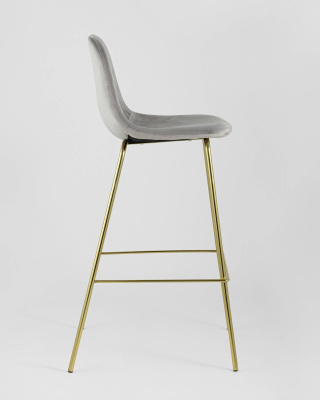 Стул барный Валенсия велюр серый золотые ножки фото Стул барный Валенсия велюр серый золотые ножки. Фото №5