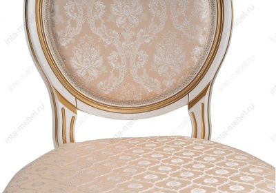 Стул деревянный Данте молочный с золотой патиной. Фото