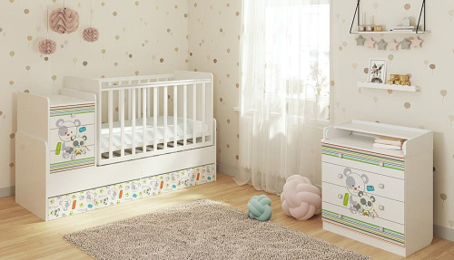 Комод пеленальный Polini Kids Simple 1580, белый. Фото №6