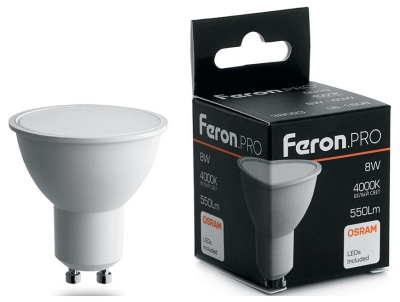 Лампа светодиодная Feron LB-1608 GU10 8Вт 4000K 38093 фото Лампа светодиодная Feron LB-1608 GU10 8Вт 4000K 38093. Фото №2