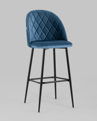 Стул барный Марсель велюр пыльно-синий. Фото №3