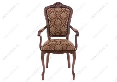 Стул деревянный Руджеро с мягкими подлокотниками орех / шоколад. Фото
