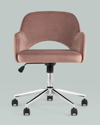 Кресло компьютерное Кларк велюр розовый. Фото