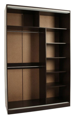 Шкаф-купе Гранд 7-600 розы (полки слева) венге фото Шкаф-купе Гранд 7-600 розы (полки слева) венге. Фото