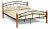 Кровать AT-8077 Wood slat base дерево гевея/металл, 160*200 см (Queen bed), красный дуб/черный