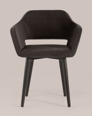 Стул с подлокотниками Саймон велюр темно-коричневый фото Стул с подлокотниками Саймон велюр темно-коричневый. Фото №5