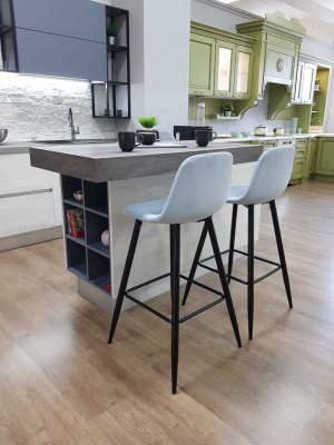 Барный стул 350B голубой/черный фото Барный стул 350B голубой/черный. Фото №2