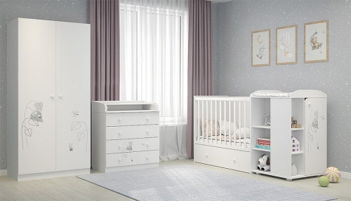 Шкаф платяной Polini kids French 1230 Amis, белый. Фото №6