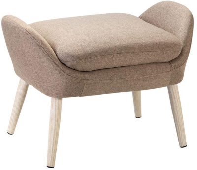 Банкетка-скамейка АРТ ДЕКО велюр бежевый сталь золото. Фото №2