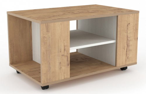 Стол журнальный Capri НМ 011.42 Белый текстурный/Дуб Бунратти. Фото №1