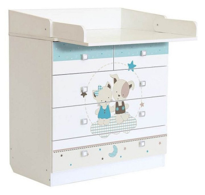 Комод пеленальный Polini kids Simple 1780 Лучшие друзья, белый. Фото №3