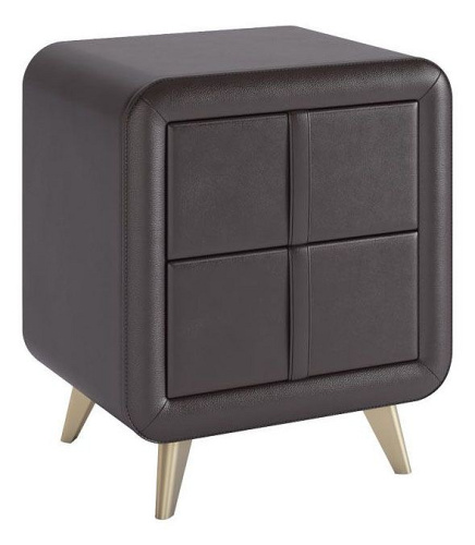 Тумба прикроватная Софи, (480х370х580) шоколад (экокожа). Фото №1