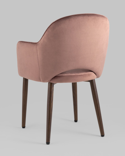 Стул Венера Хани велюр пыльно-розовый ножки дерево. Фото №7